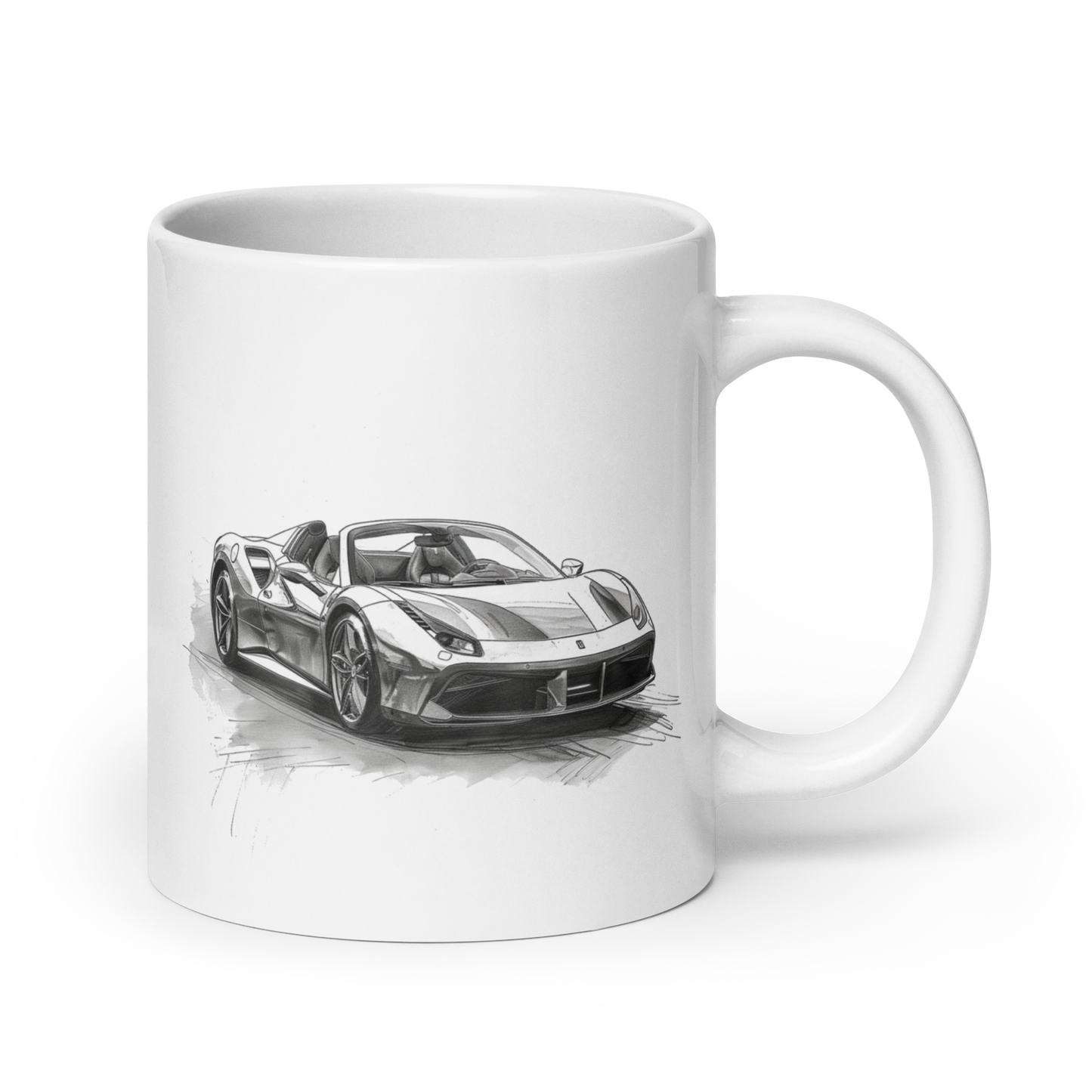 Ferrari 488 Black and White Cars and Coffee Cup