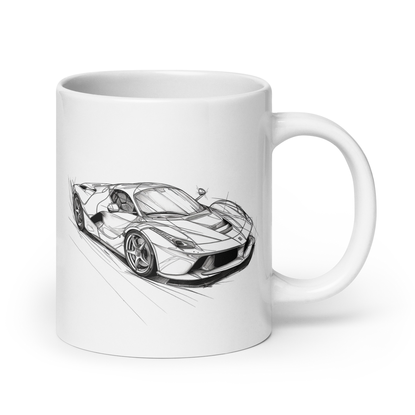 Ferrari LaFerrari Continuous Line Cars and Coffee Cup