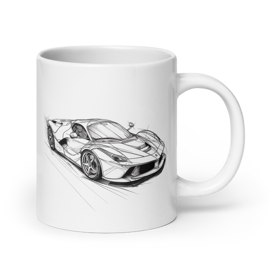 Ferrari LaFerrari Continuous Line Cars and Coffee Cup