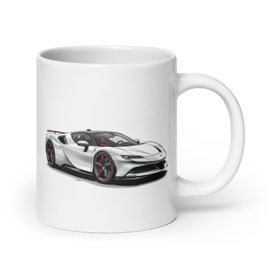 Ferrari SF90 Paint By Number White Cars and Coffee Cup